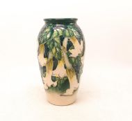 Moorcroft Angels Trumpets vase designed by Anji Davenport. Height 19cm, M,C.C piece dated 1998.
