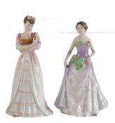 Royal Doulton Lady Figures Jessica Hn3850 & Kimberley HN3864, boxed with certs
