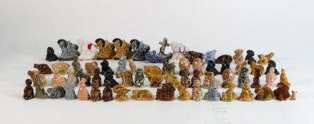 Wade collection of Whimsies many with hand written script stating samples. These were removed from