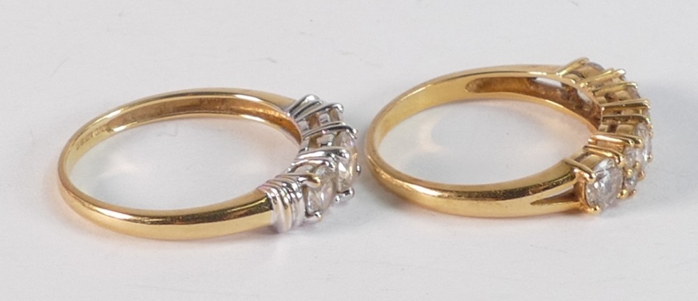 Two 18ct gold hallmarked white stone dress rings. Gross weight 5.92g. - Image 3 of 3