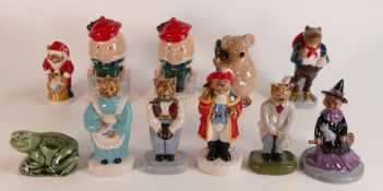 Wade figures consisting of Goosey Goosey Gander, Gypsy Catkins, Santa Catkins, Humpty Dumpty,