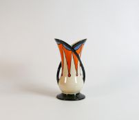 Lorna Bailey large Circus pattern twin handled vase, Old Ellgreave backstamp, height 21cm
