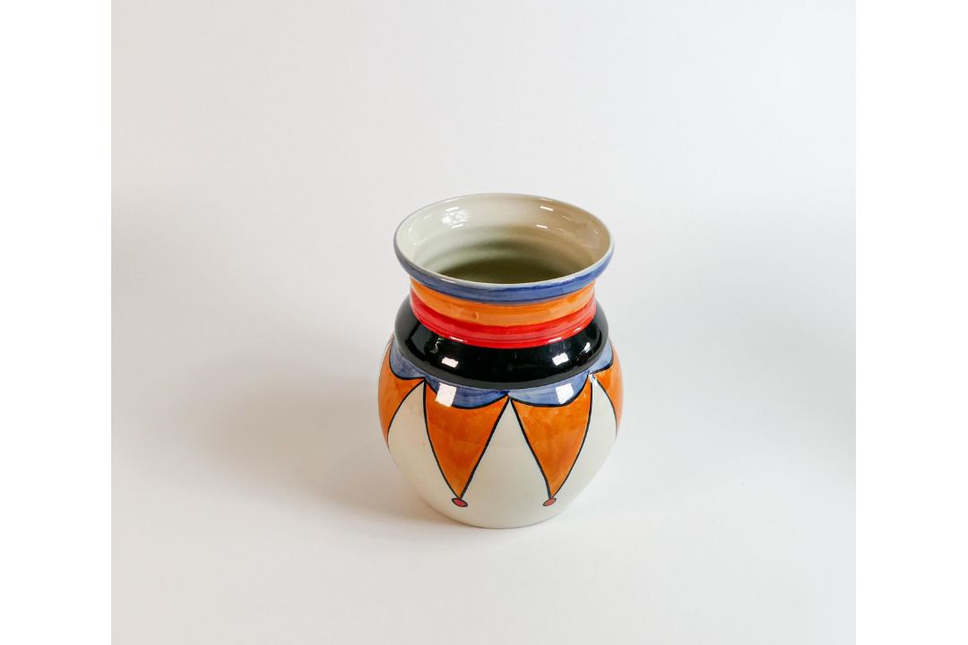 Lorna Bailey large Circus pattern vase, Old Ellgreave backstamp, height 17.5cm - Image 3 of 4