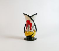 Lorna Bailey large The Dingle, Porthill, pattern two handled vase, Old Ellgreave backstamp, height