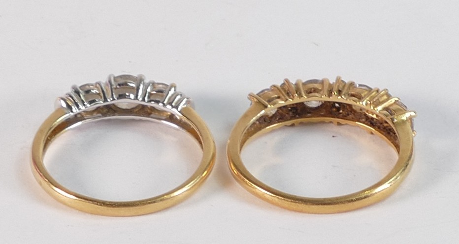 Two 18ct gold hallmarked white stone dress rings. Gross weight 5.92g. - Image 2 of 3