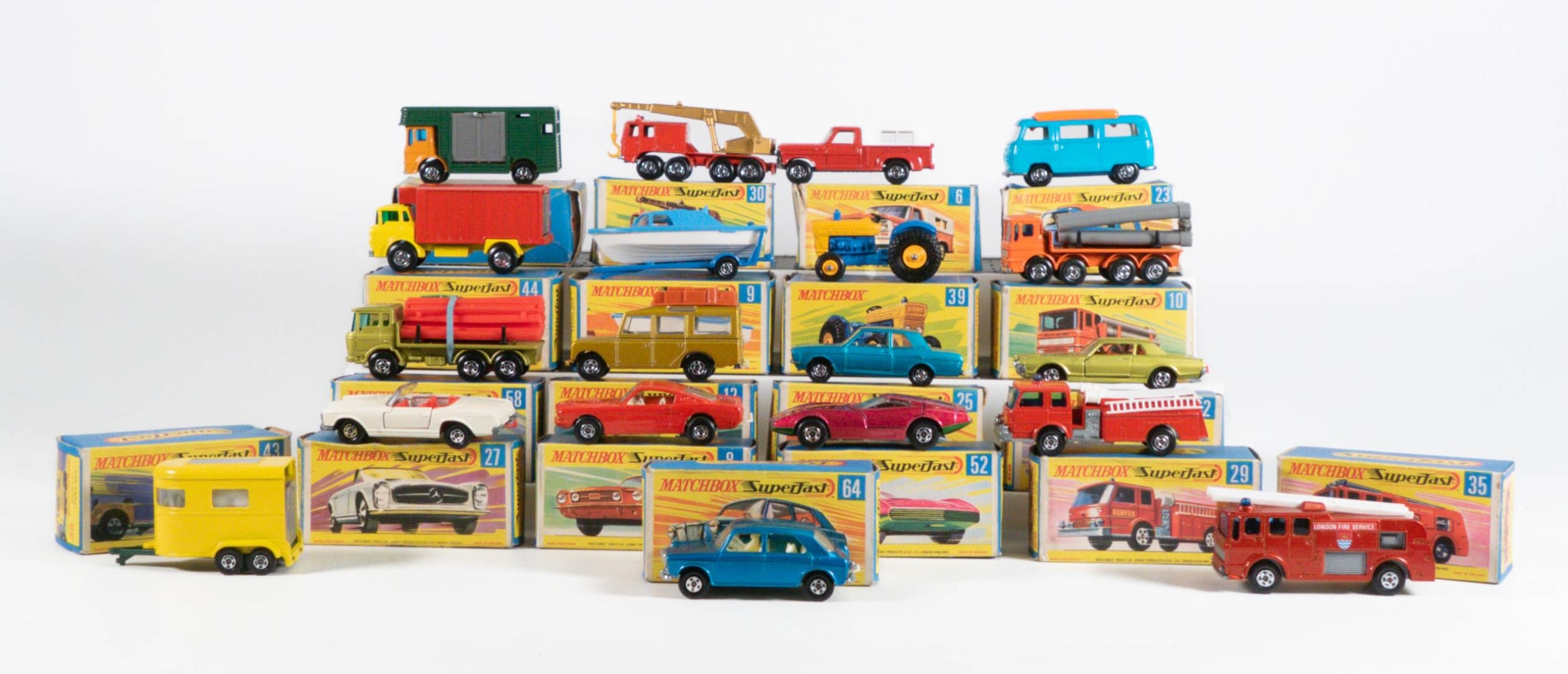 A collection of boxed Matchbox 75 series Superfast vehicles to include 9 Boat & Trailor, 62 - Image 3 of 5