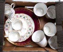 Five bone china beakers with Monochrome Commemoration 