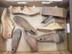 A collection of Wood and Cast Iron shoe lasts etc