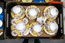Tuscan Albany part tea set to include 5 trio's, cake plate, milk jug 1 cup and 1 side plate ( 1