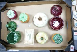 A collection of Sylvac storage pots to include onion, beetroot, butter dish, cucumber etc (8)