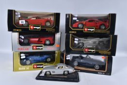 A COLLECTION OF ASSORTED BOXED 1:18 SCALE DIECAST SPORTS CAR MODELS, assorted models of German and