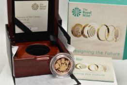 A ROYAL MINT 2017 GOLD PROOF ONE POUND COIN, 916.7 fine yellow and red gold, 17.72 gram, 23.03mm,