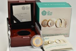 A ROYAL MINT 2017 PLATINUM PROOF ONE POUND COIN, 999.5 platinum and plated with fine gold, 21.56