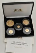 A RARE LAUREL GOLD PROOF 2021 5-COIN PREMIUM COLLECTION, to include five Laurel 22ct all are Tristan