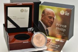A ROYAL MINT PRINCE PHILIP 2017 GOLD PROOF FIVE POUNDS, 916.7 fine, 39.94 gram, 38.62mm, 350 mintage