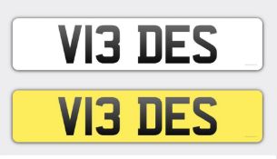 V13 DES - UK VEHICLE REGISTRATION NUMBER, held on DVLA V778 Retention Document, expires 07 Sept 2028