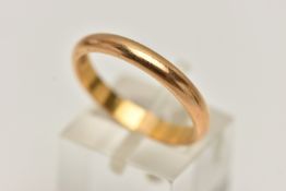 A POLISHED 22CT GOLD BAND RING, hallmarked 22ct Birmingham, ring size P, approximate gross weight