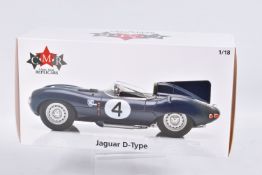 A BOXED CMR JAGUAR D-TYPE NO.4 SANDERSON/FLOCKHART WINENR 24H LM 1956 1:18 SCALE DIECAST MODEL