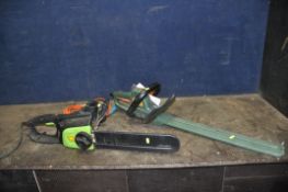 A BLACK AND DECKER GT435 ELECTRIC HEDGE TRIMMER (PAT fail due to uninsulated plug but working)and
