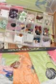A BOX OF ASSORTED SEMI PRECIOUS GEMSTONE JEWELLERY, to include some packaged hand made necklaces,