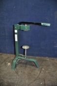 A PRESSED METAL BOTTLE CORKING STAND height 68cm