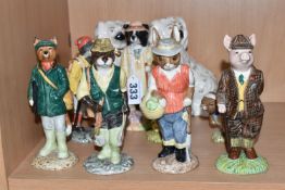 A COLLECTION OF BESWICK COUNTRY FOLK FIGURES, comprising 'Shepherd Sheepdog' ECF5, 'Hiker Badger'