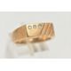 A GENTS 9CT GOLD DIAMOND SIGNET RING, rectangular signet set with three small, round brilliant cut - Image 4 of 4