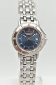 A 'RAYMOND WEIL' TANGO WRISTWATCH, quartz movement, blue round dial signed 'Raymond Weil' Geneve,