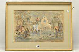 JOHN VERNEY (1913-1993) 'SANTA SPIRITO III', a street scene depicting the church in Florence,