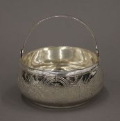 A small Russian silver bon bon basket. 9.5 cm diameter. 109.6 grammes.