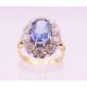 An 18 ct gold and platinum diamond and sapphire ring. - Image 4 of 9