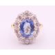 An 18 ct gold and platinum diamond and sapphire ring. - Image 1 of 9