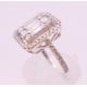 An 18 ct white gold ring with 5 baguette cut diamonds surrounded by numerous brilliant cut diamonds. - Image 5 of 8