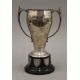 A silver twin handled trophy cup on stand. 24 cm high overall. 366.8 grammes. - Image 2 of 6