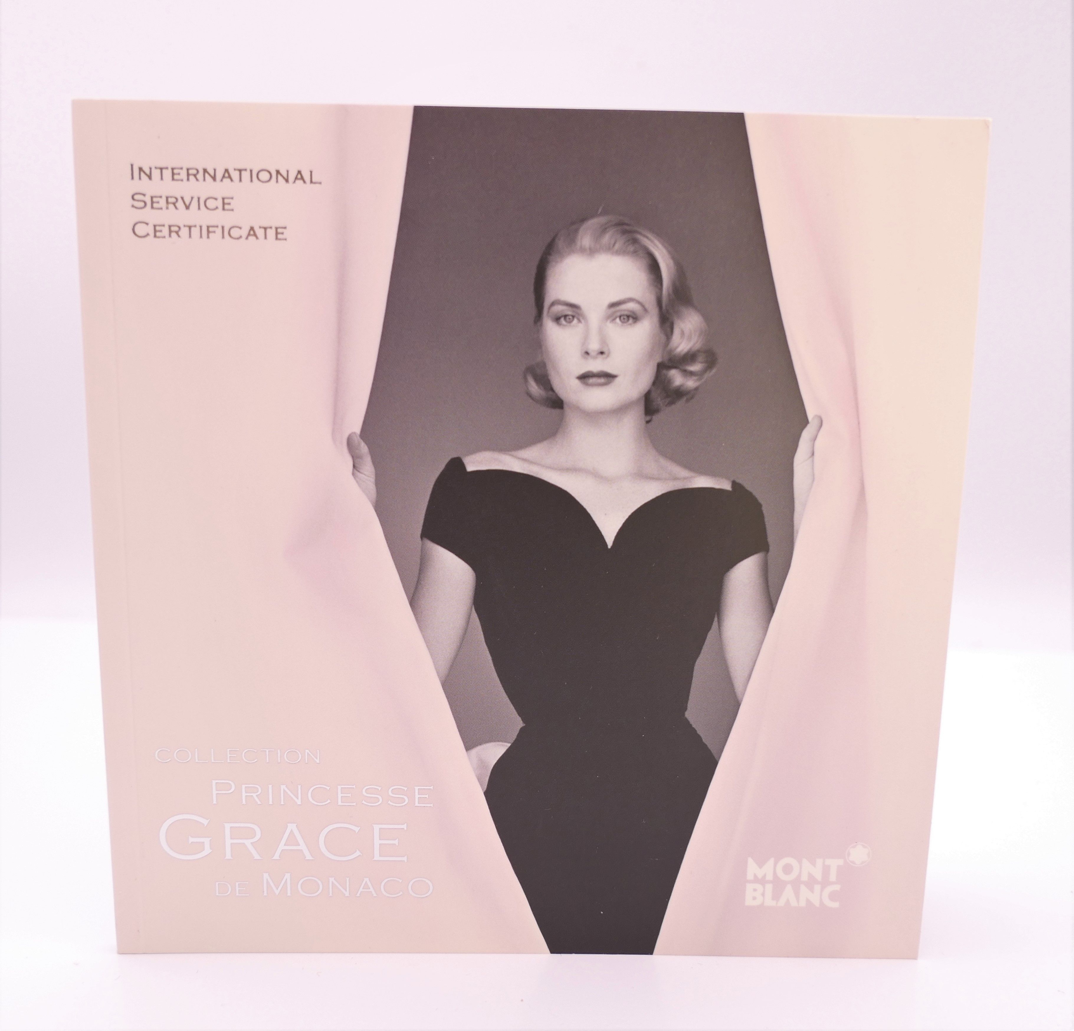 A Montblanc/Mont Blanc Princess Grace de Monaco ivory coloured rollerball pen, boxed with papers. - Image 21 of 21
