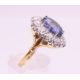 An 18 ct gold and platinum diamond and sapphire ring. - Image 5 of 9