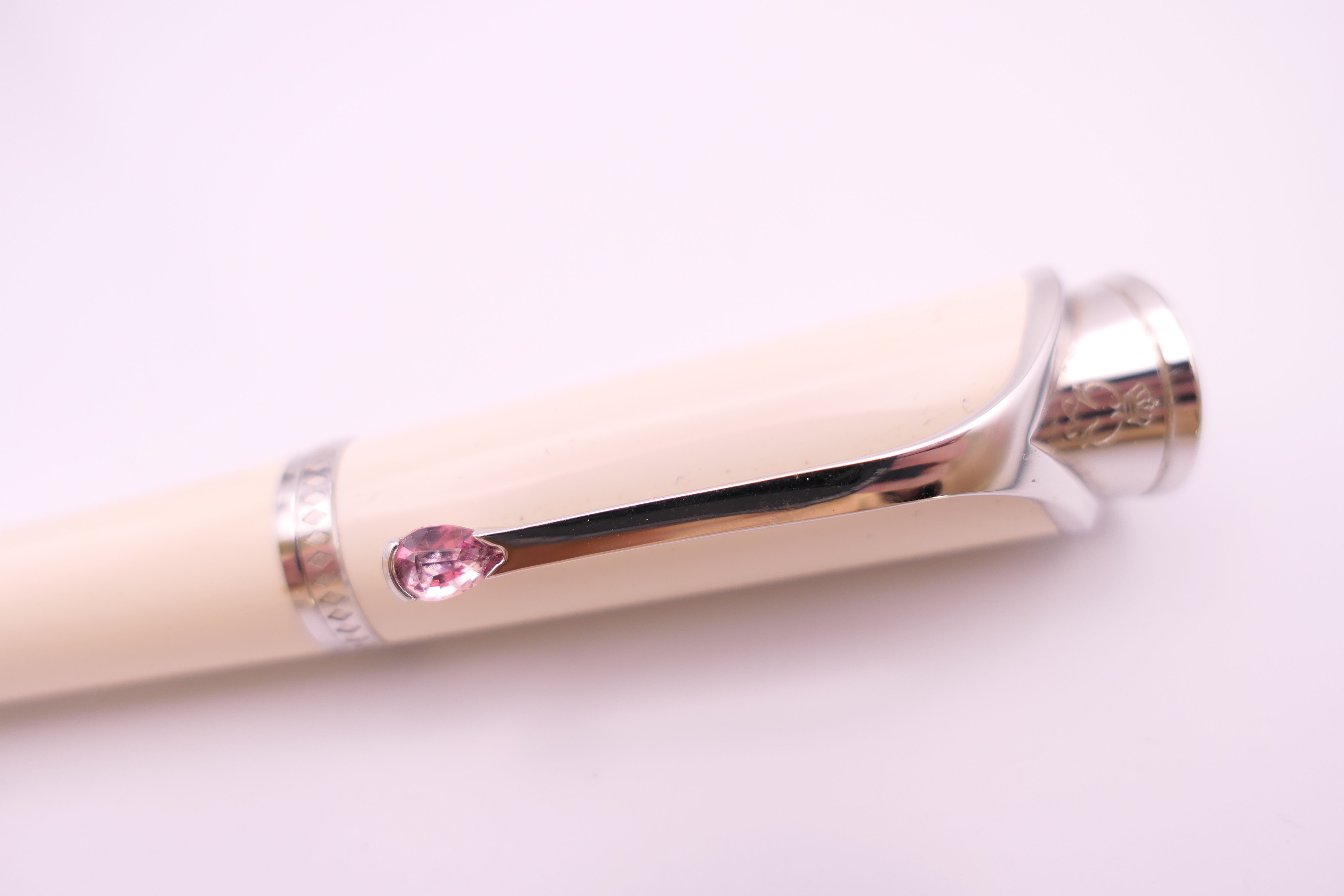 A Montblanc/Mont Blanc Princess Grace de Monaco ivory coloured rollerball pen, boxed with papers. - Image 4 of 21