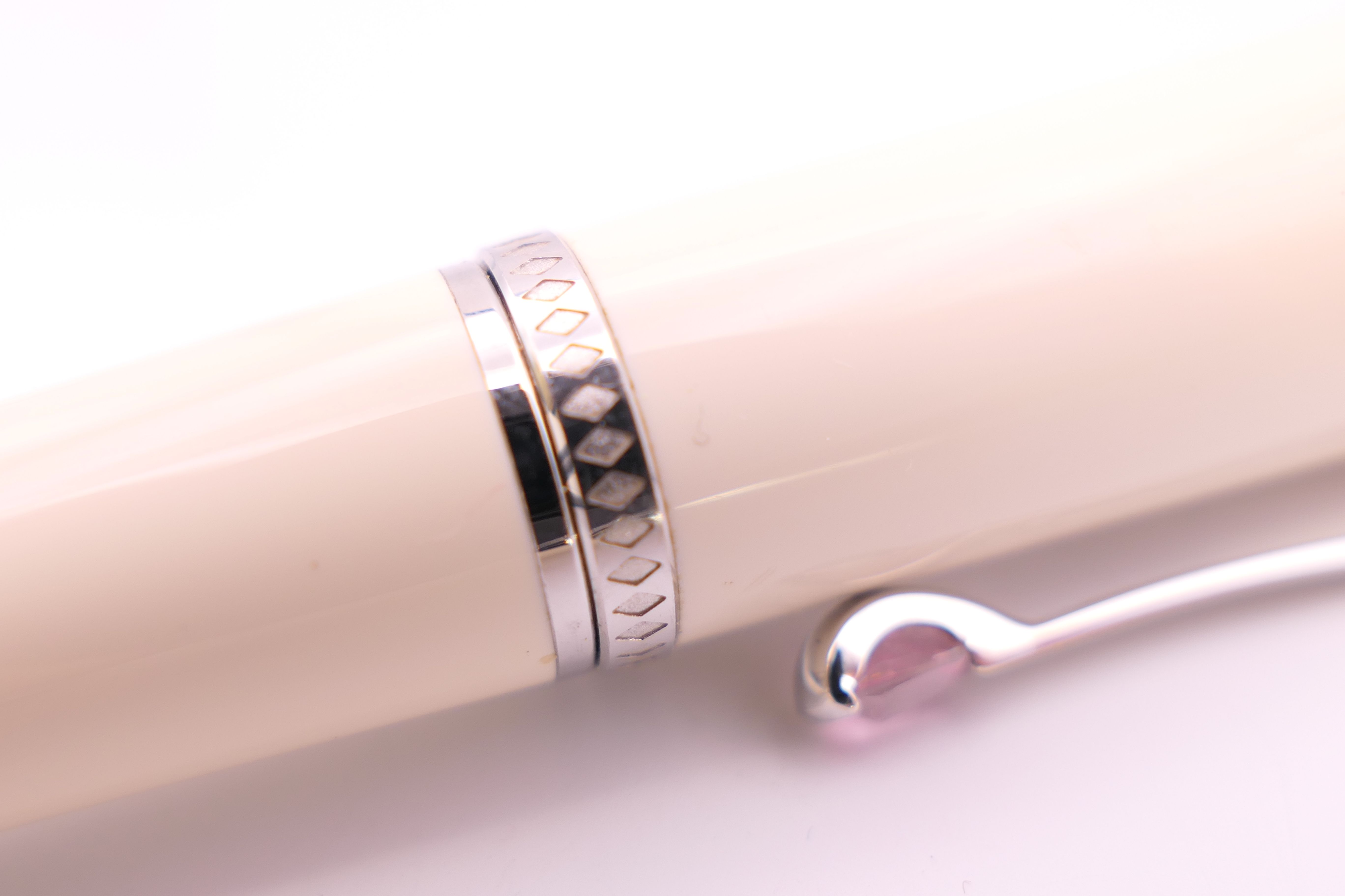 A Montblanc/Mont Blanc Princess Grace de Monaco ivory coloured rollerball pen, boxed with papers. - Image 8 of 21