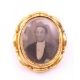 A 19th century unmarked 9 ct gold reversible mourning brooch. 6 cm high. - Image 2 of 5