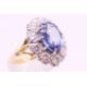 An 18 ct gold and platinum diamond and sapphire ring. - Image 6 of 9