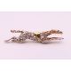 A diamond set unmarked gold racehorse brooch, possibly the horse ''Warmspun''. 3.5 cm long. 4. - Image 1 of 7