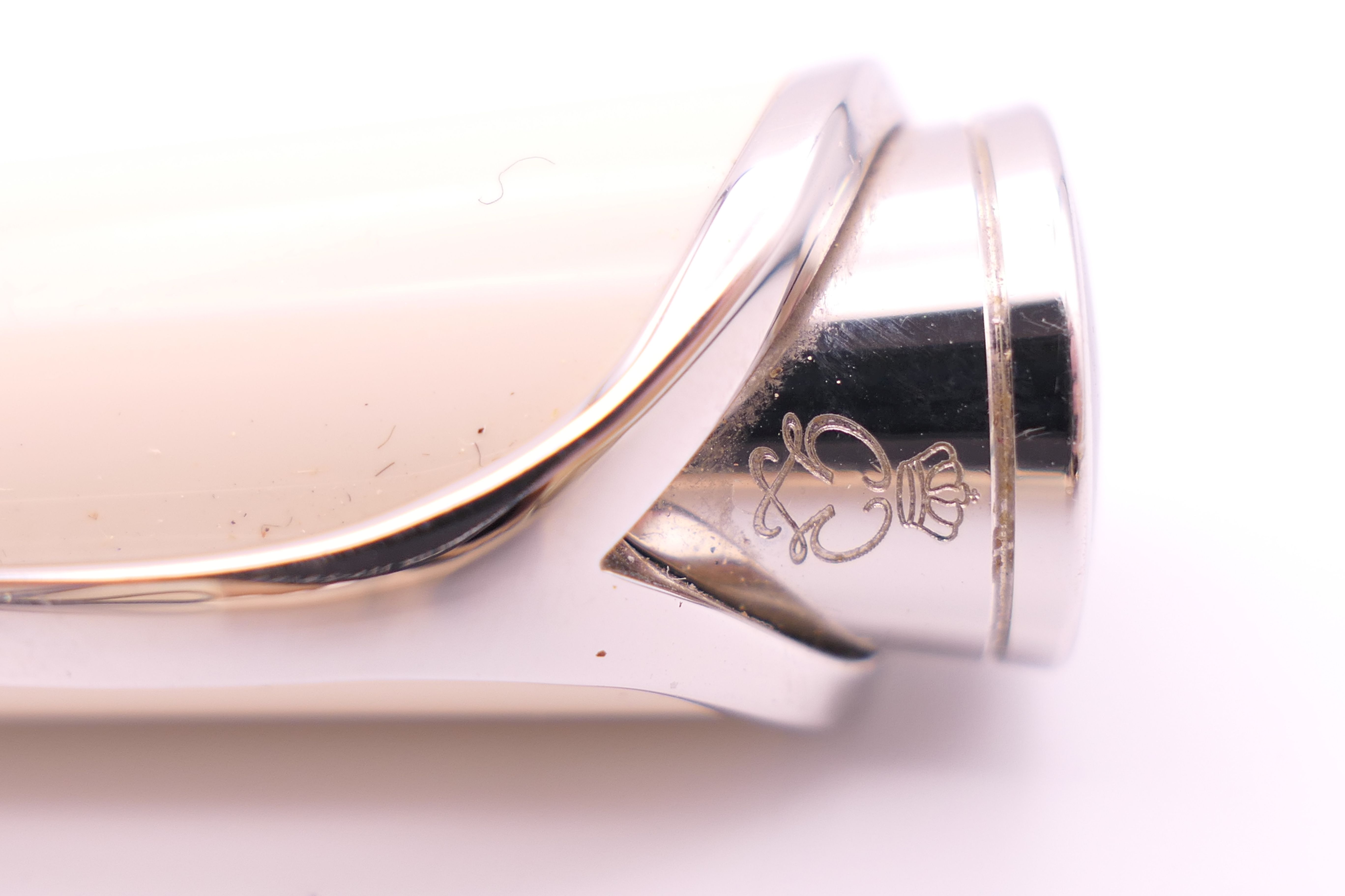 A Montblanc/Mont Blanc Princess Grace de Monaco ivory coloured rollerball pen, boxed with papers. - Image 6 of 21