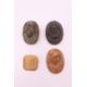 Four antique gold mounted carved stone classical portrait brooches. Three 3.5 cm high, the other 2. - Image 2 of 14