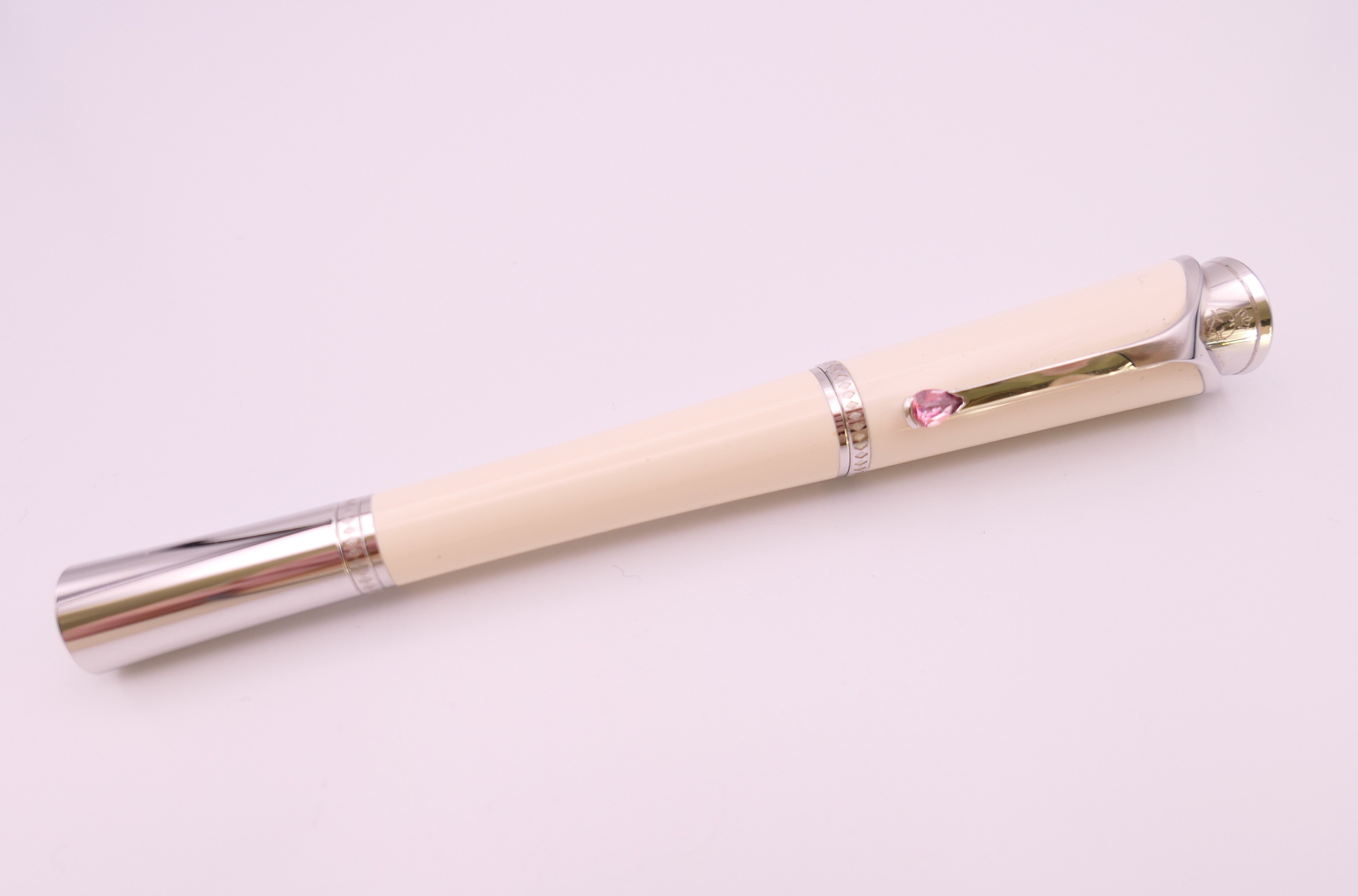 A Montblanc/Mont Blanc Princess Grace de Monaco ivory coloured rollerball pen, boxed with papers. - Image 3 of 21