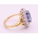 An 18 ct gold and platinum diamond and sapphire ring. - Image 2 of 9