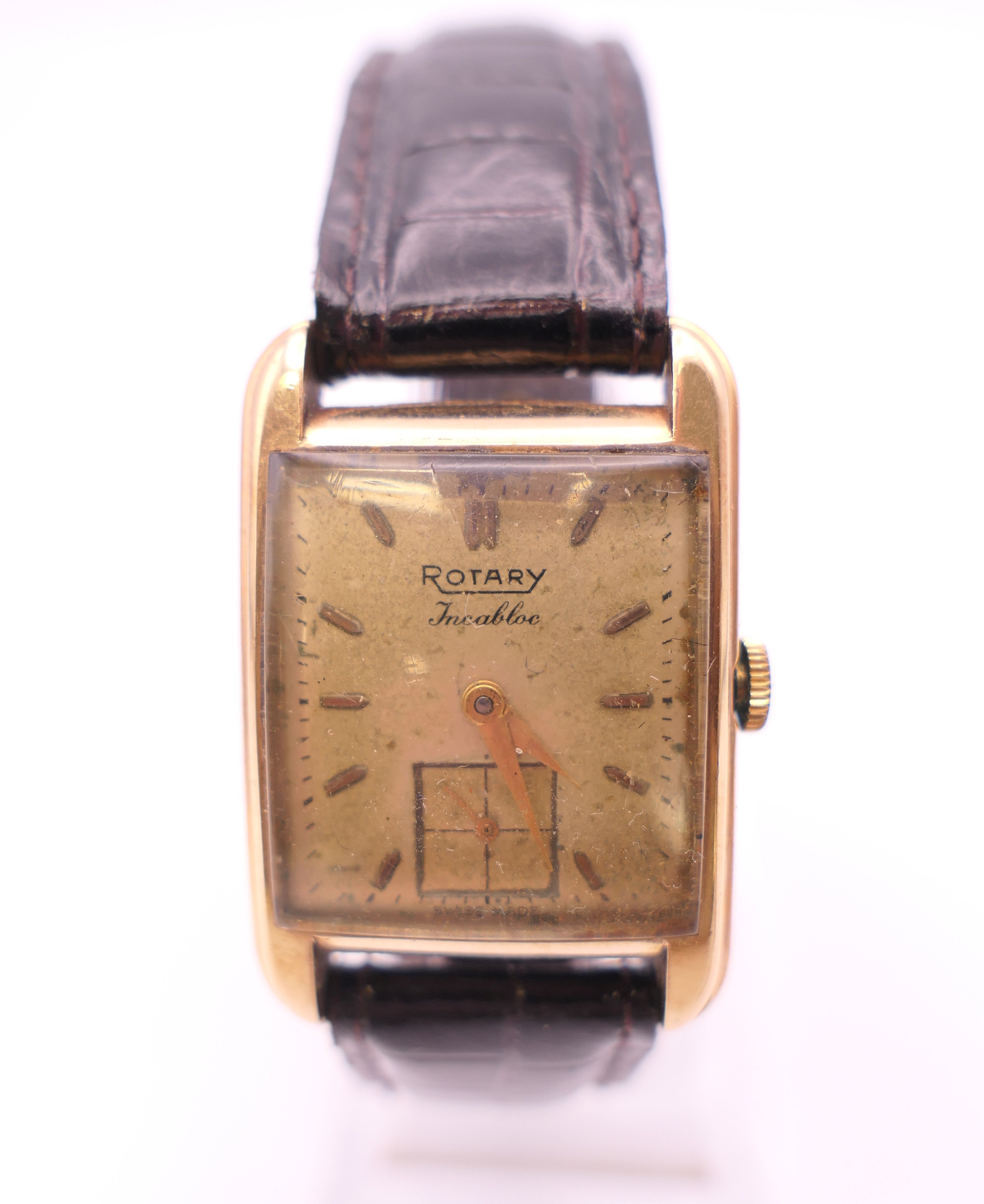 A 9 ct gold Rotary Incabloc gentleman's wristwatch.