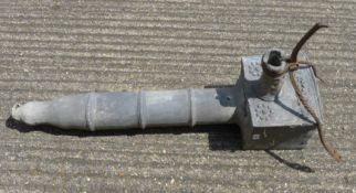 An antique lead water pump. 103 cm high.