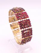 An old cut Bohemian garnet bracelet. Approximately 19 cm long.