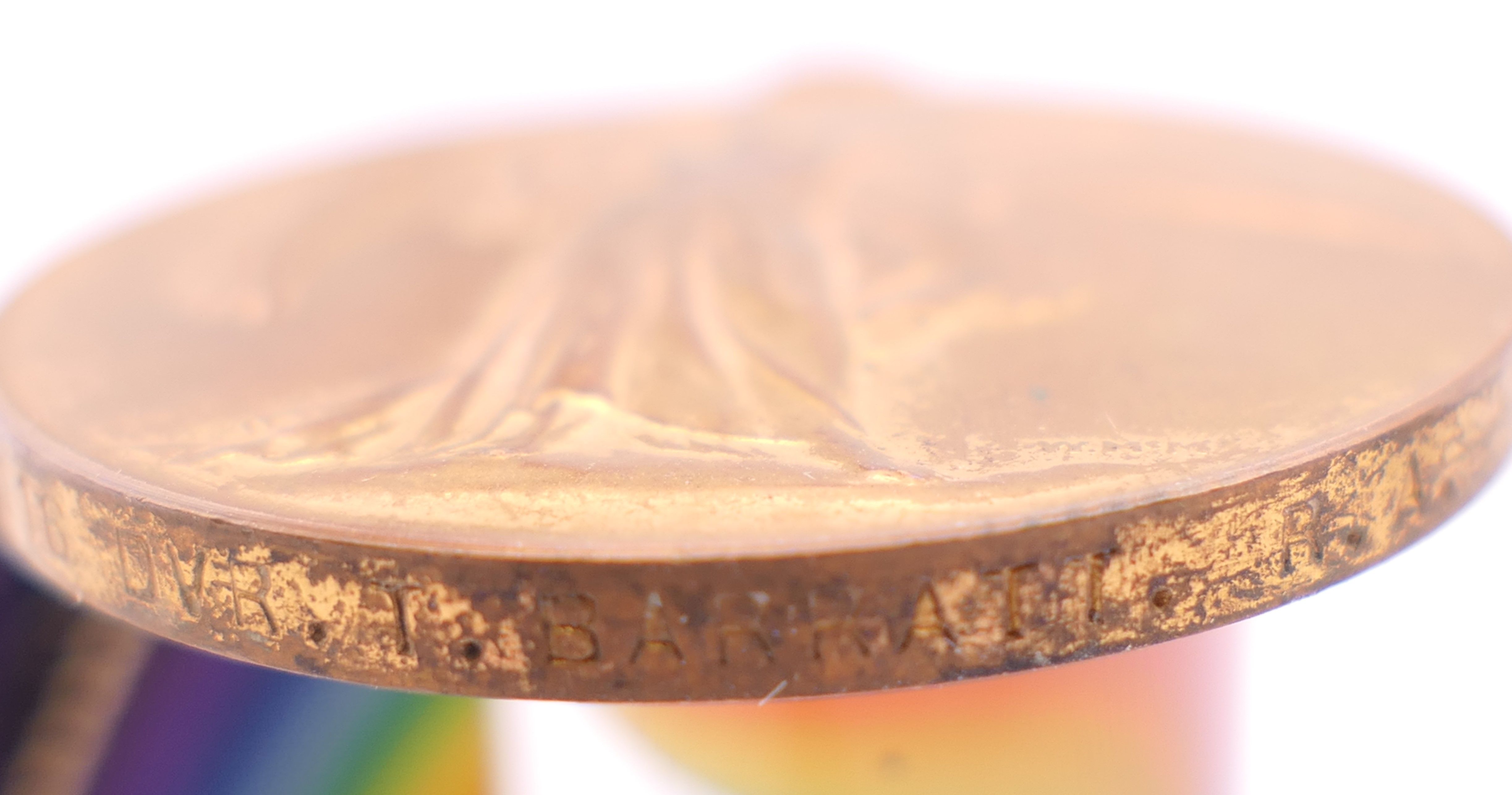 A trio of first world war medals awarded to 35116 DVR T BARRATT RA. - Image 7 of 15