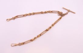 A 9 ct double Albert chain. 35 cm long. 48.3 grammes.